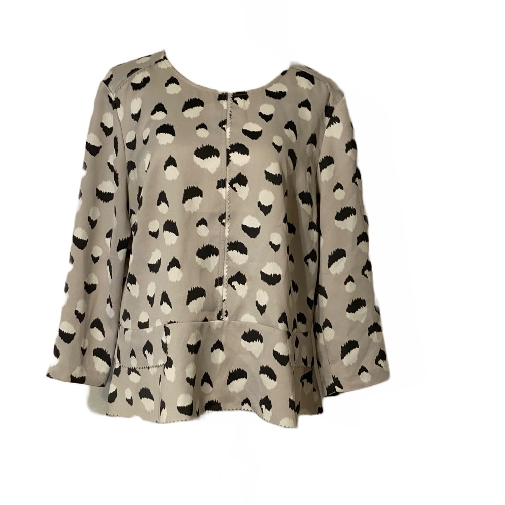 Banana Republic Gray Spotted Blouse
